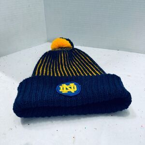 Vtg 1970's Notre Dame Navy Gold Beanie cap